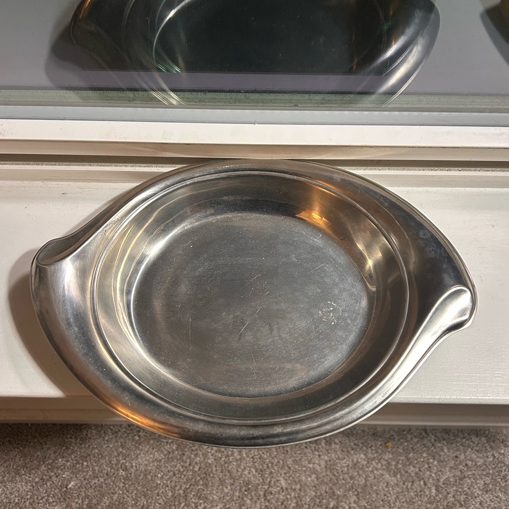 International Stainless Steel Serving Dish #8312 Dual Curved Handles - Silver